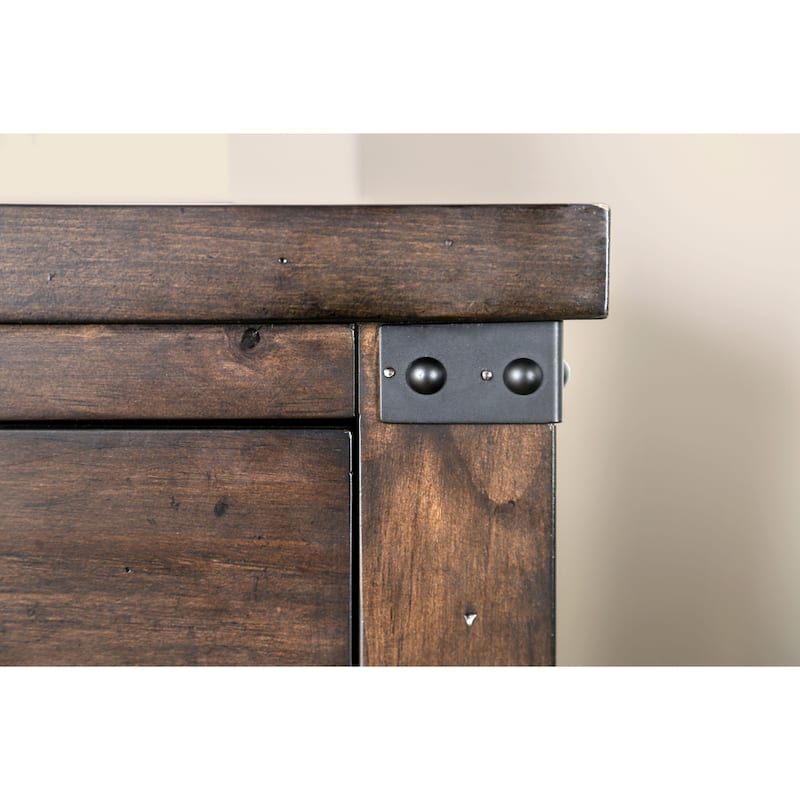 Epona Rustic Dark Walnut Wood 2-Piece Panel Bed and Nightstand Set by The Gray Barn