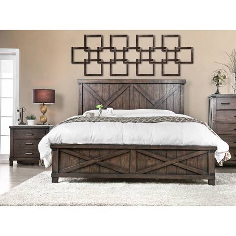The Gray Barn Epona Rustic 2-piece Dark Walnut Bed/Nightstand Set