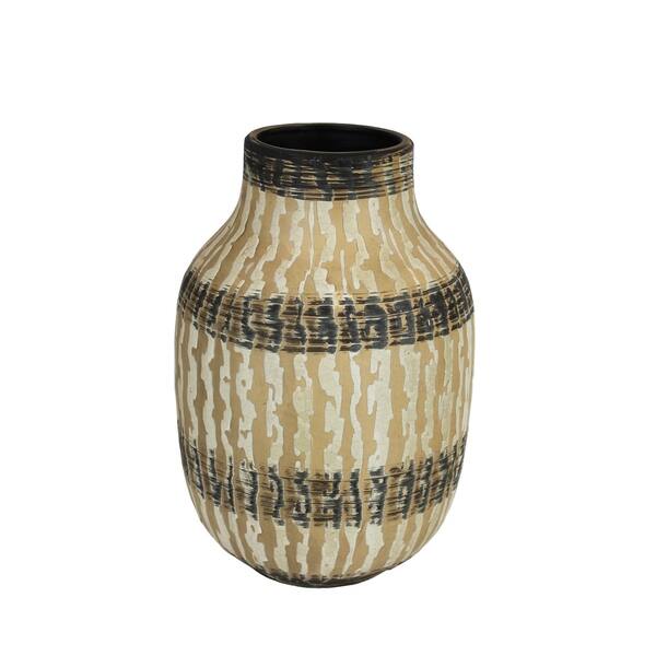 Decorative Ceramic Vase, Tan/Ivory/Black - Bed Bath & Beyond - 19206596