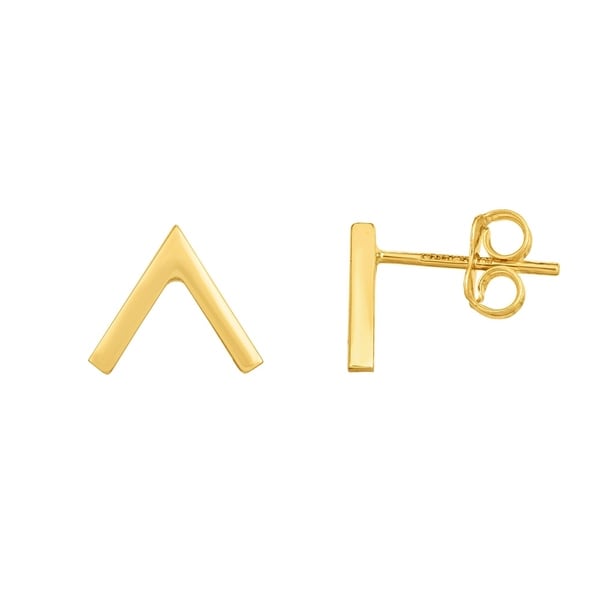 Karat Rushs Yellow 14kt Gold Triangular Post Earrings On Karat Rushs Yellow 14kt Gold Triangular Post Earrings