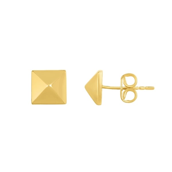 Karat Rushs Yellow 14kt Gold Pyramidal Post Earrings Free Karat Rushs Yellow 14kt Gold Pyramidal Post Earrings