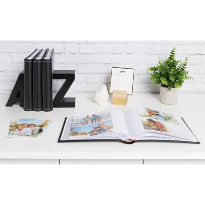 DesignOvation Debossed Faux Leather Photo Album, Holds 200 4x6 Photos, Set of 4