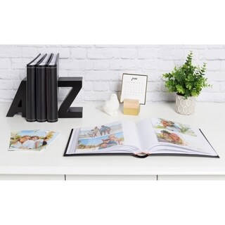 Set of 4 Blue Holds 300 4x6 Photos DesignOvation Debossed Faux Leather Photo Album