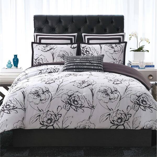 Shop Christian Siriano Graphic Floral Printed 3 Piece Comforter