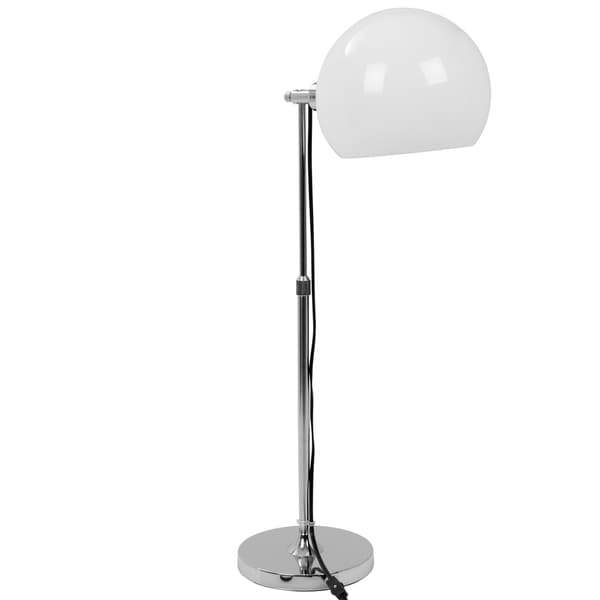 Decco Contemporary Adjustable Table Lamp in White and Chrome