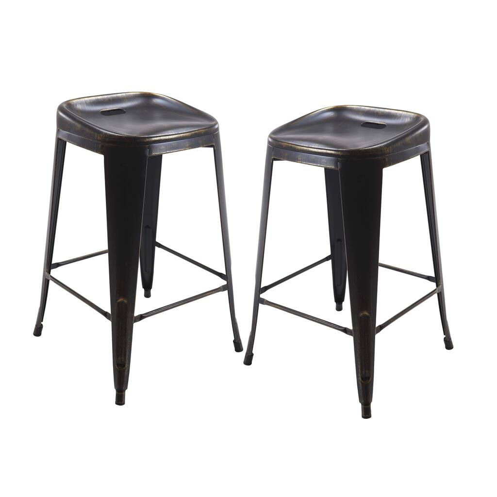 Vogue Furniture Direct Metals 30-inch Backless Bar Stool (Set of 2)