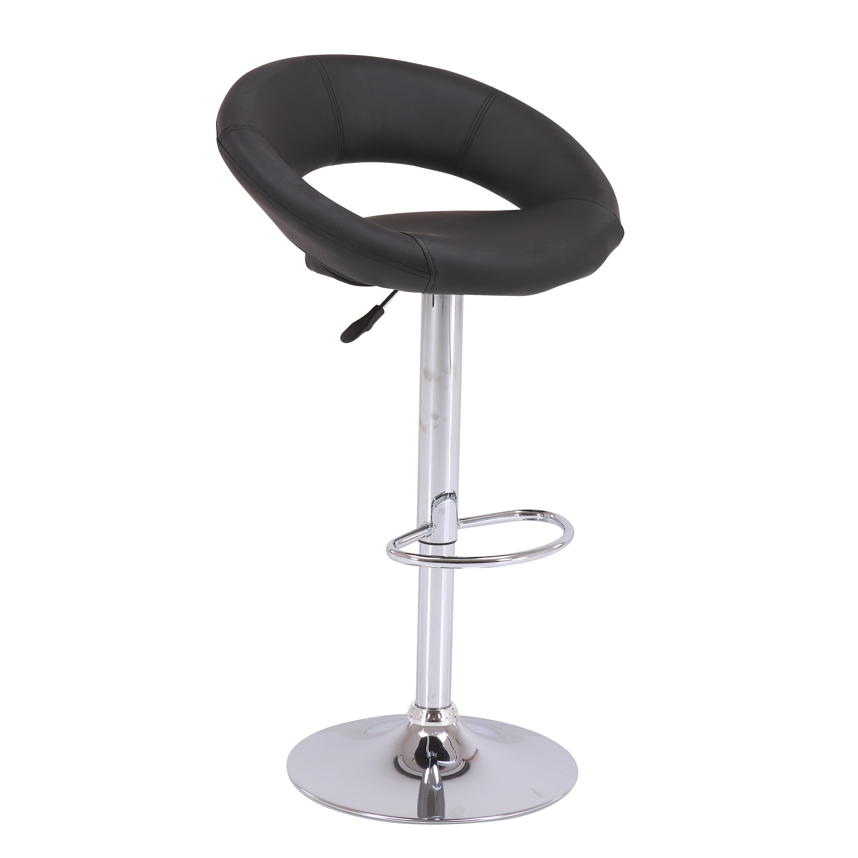 Black Vogue Furniture Direct Direct Adjustable Height Swivel Barstools With Footrest Set of 2 