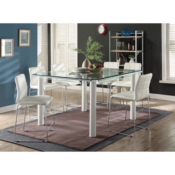 White Leather Counter Height Chairs Photos