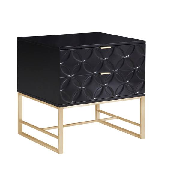 Shop Chic Home Albi Lacquer Finish 2 Drawer Self Closing