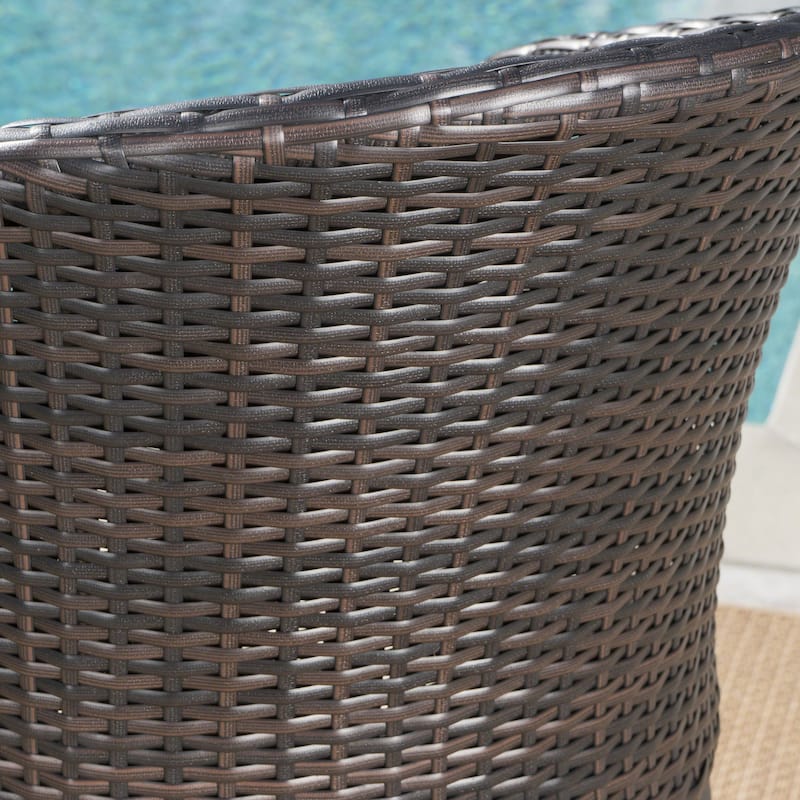 Dominica Outdoor 3-piece Wicker 40-inch Square Bar Set with Cushions by Christopher Knight Home
