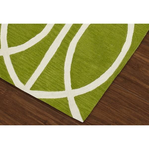 Shop Addison Rugs Optics Modern Geometric Lime Green White Acrylic