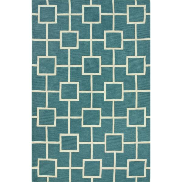 Shop Addison Rugs Optics Teal Blue White Modern Geometric Area