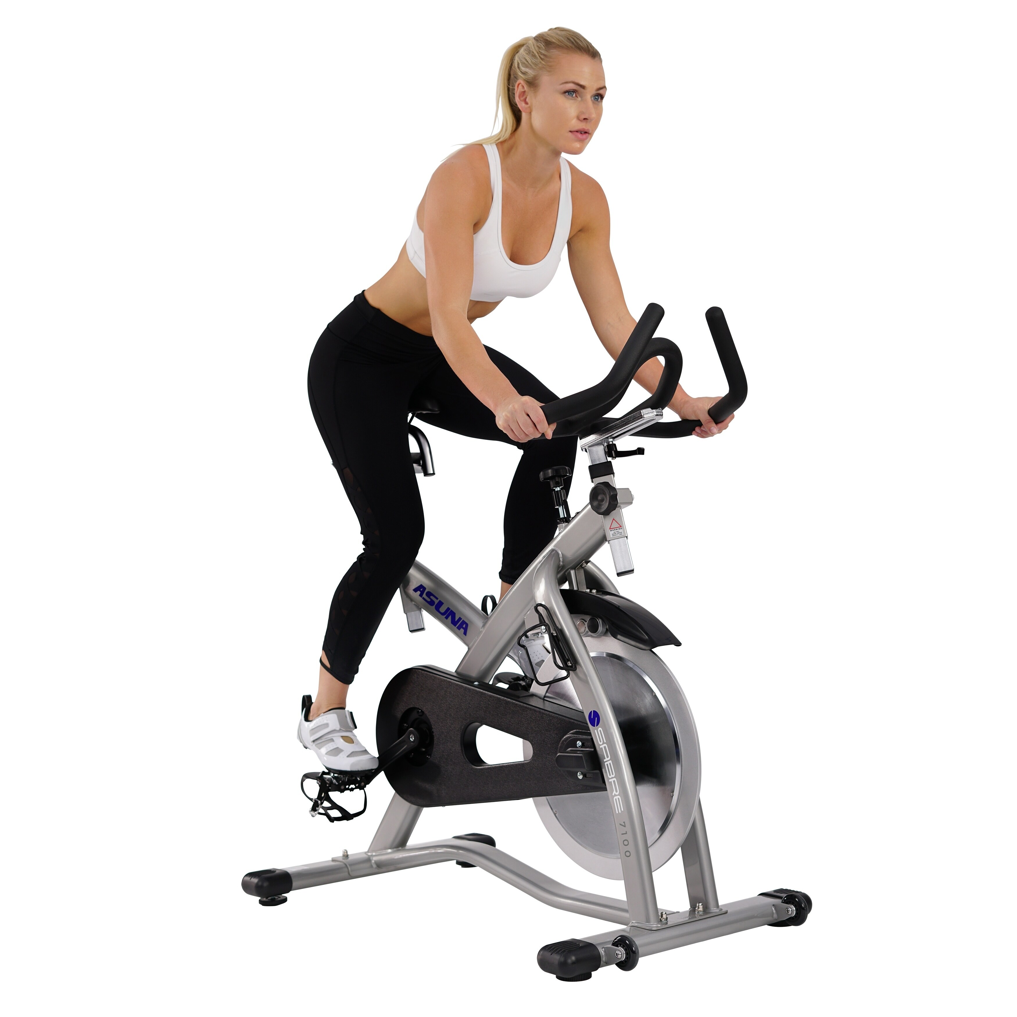 ASUNA Sabre Magnetic Commercial Indoor Cycling Bike Silver Bed