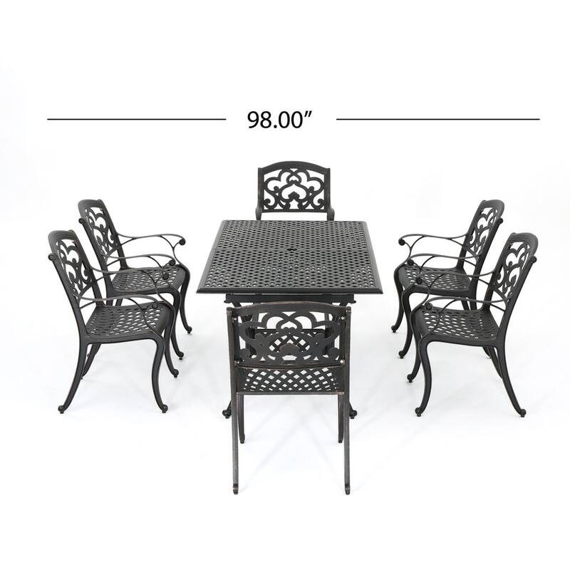 Abigal Outdoor Copper Cast Cast Aluminum Rustic Dining Collection by Christopher Knight Home - N/A