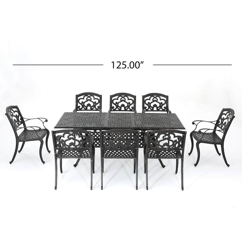 Abigal Outdoor Copper Cast Cast Aluminum Rustic Dining Collection by Christopher Knight Home - N/A
