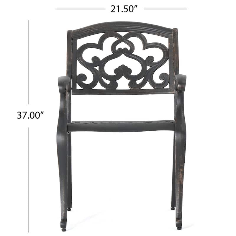 Abigal Outdoor Copper Cast Cast Aluminum Rustic Dining Collection by Christopher Knight Home - N/A