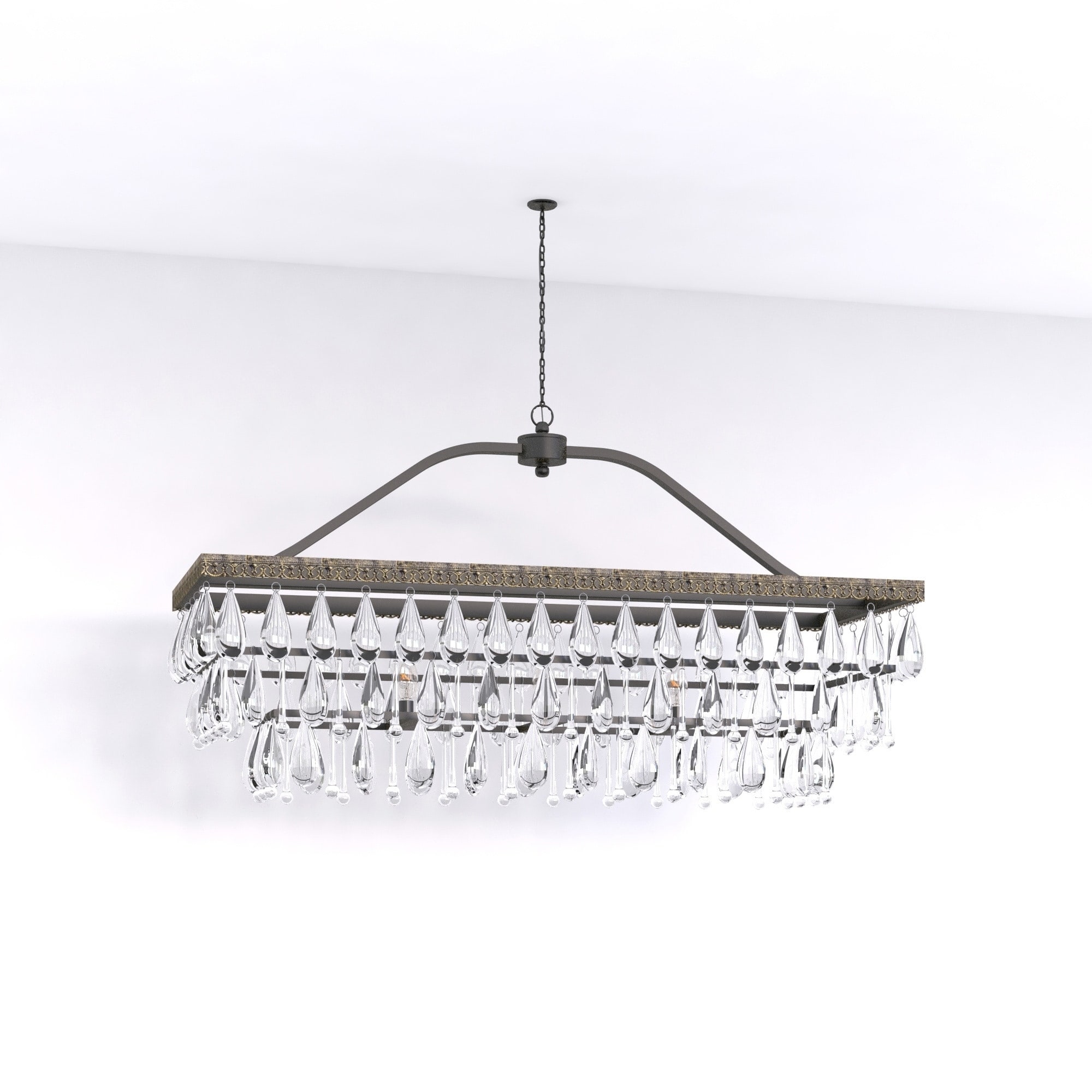 Silver Orchid Crawford Crystal Glass Drop 3-light Antique Copper Chandelier (3-Light, Antique Copper , Chandelier) - Chandeliers For Bedrooms by Overstock.com