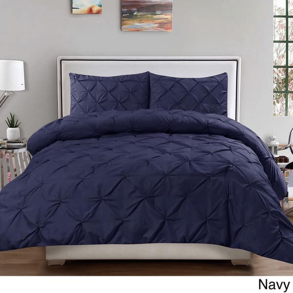 Luxury 3 Piece Pinch Pleat Duvet Cover Set On Sale Overstock 19211972