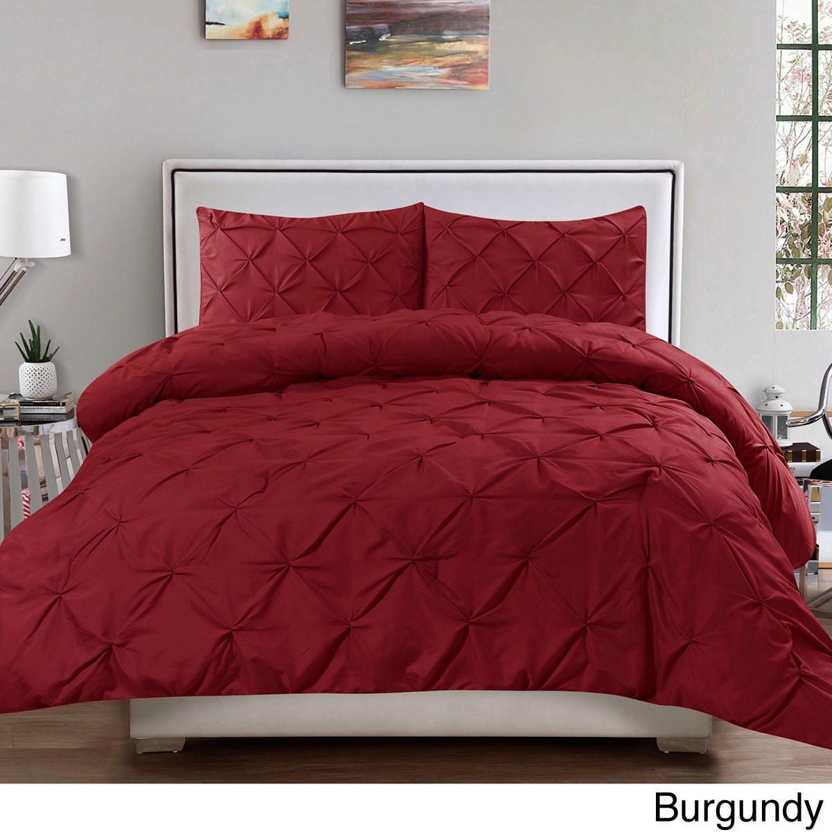 Shop Luxury 3 Piece Pinch Pleat Duvet Cover Set On Sale