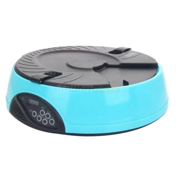 Shop 6 Meal Timed Automatic Pet Feeder Auto Dog Cat Food Bowl Blue