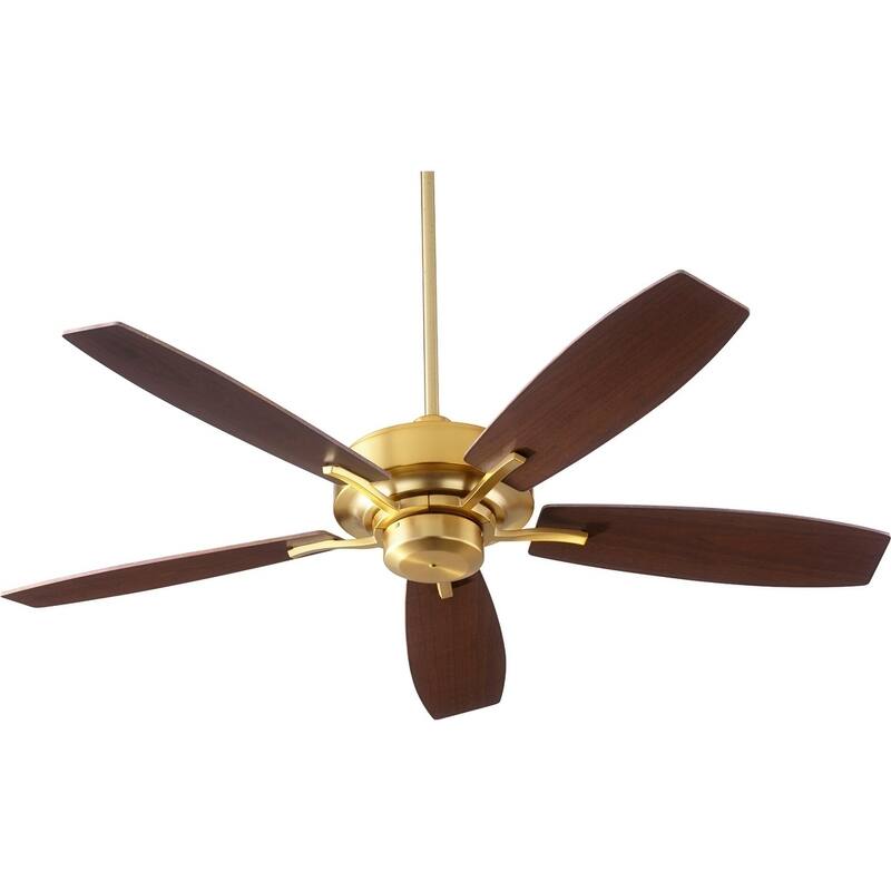 Soho 52" Transitional Ceiling Fan - 13 - 15 Degrees - Aged Brass