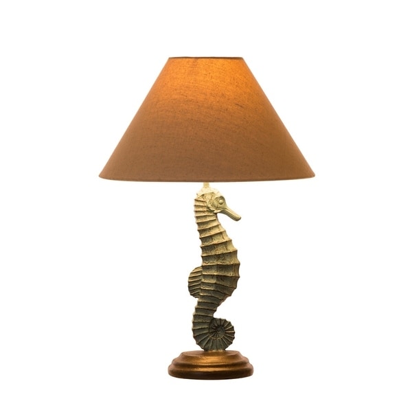 Glitzhome Polyresin Seahorse Table Lamp