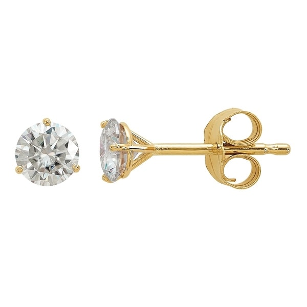 14 Karat Yellow Gold 4 0 Mm Round True Light Moissanite 3 G 14 Karat Yellow Gold 4 0 Mm Round True Light Moissanite 3 G Martini Post 46