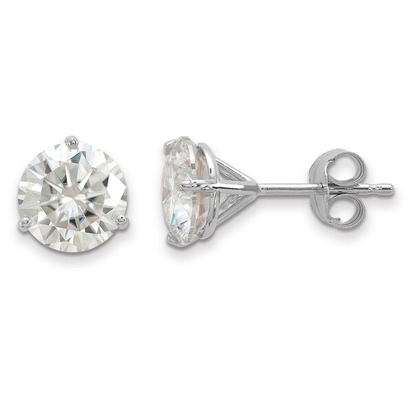 14 Karat White Gold 7 0 Mm Round True Light Moissanite 3 G 14 Karat White Gold 7 0 Mm Round True Light Moissanite 3 G Martini Post 2 4