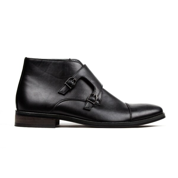 gino vitale men's double monk strap cap toe dress boots