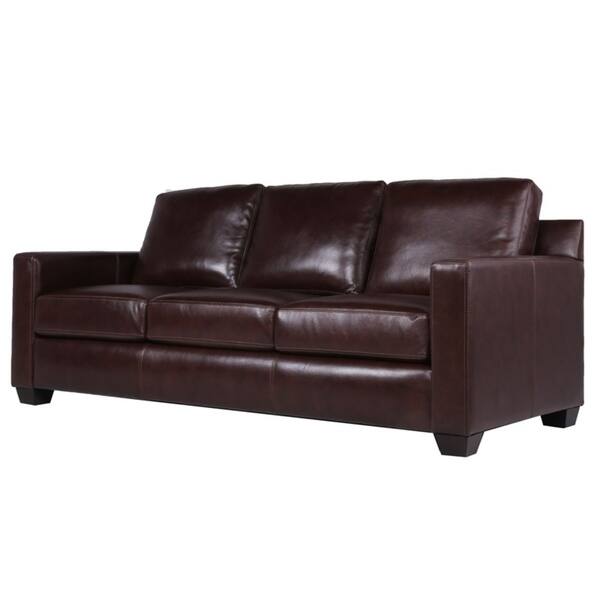 Shop Austin Chestnut Brown Leather Upholstered Sofa Free