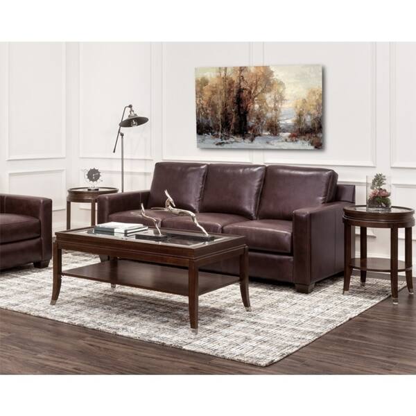 Shop Austin Chestnut Brown Leather Upholstered Sofa Free