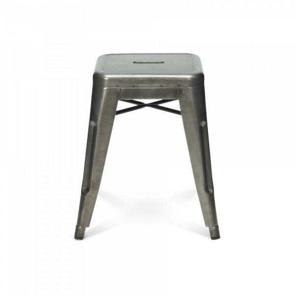 Industrial Clear Gunmetal 18-inch Mini Backless Stool (Set of 4)