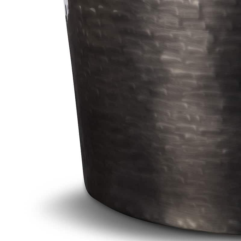WYNDENHALL Suzanne Modern Industrial 23 inch Wide Metal Accent Side Table in Antique Silver, Fully Assembled