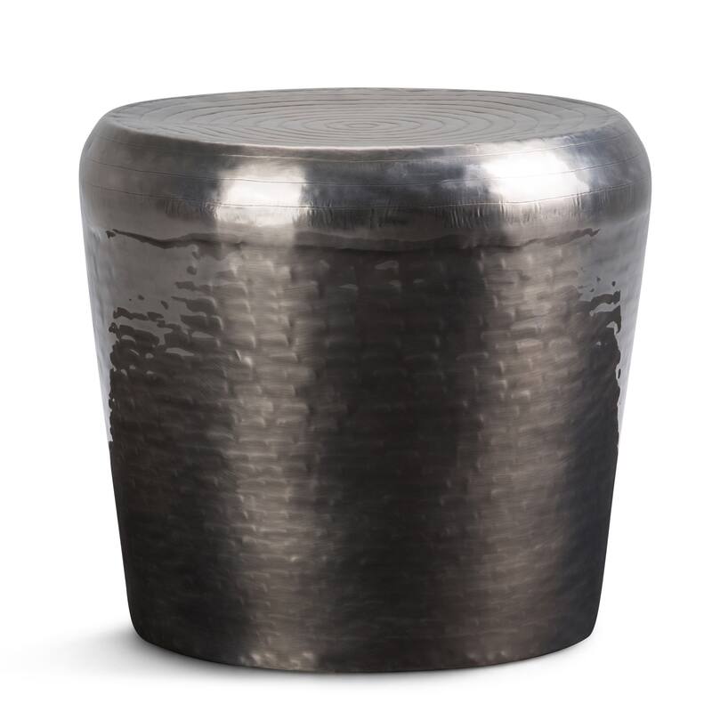 WYNDENHALL Suzanne Modern Industrial 23 inch Wide Metal Accent Side Table in Antique Silver, Fully Assembled
