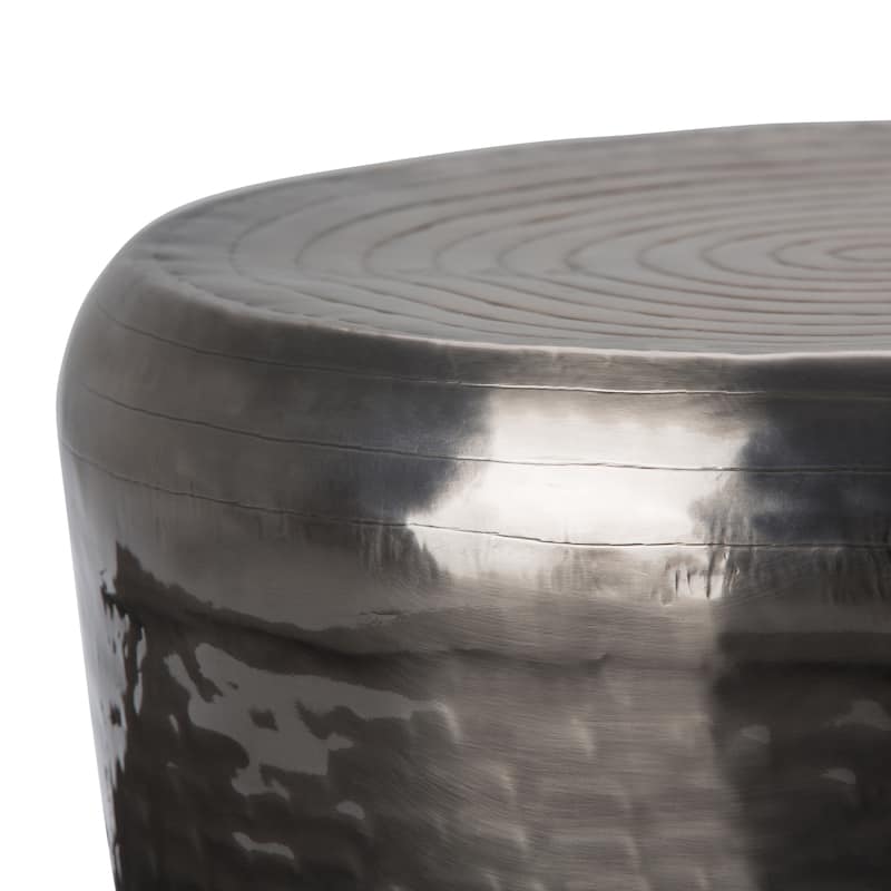 WYNDENHALL Suzanne Modern Industrial 23 inch Wide Metal Accent Side Table in Antique Silver, Fully Assembled