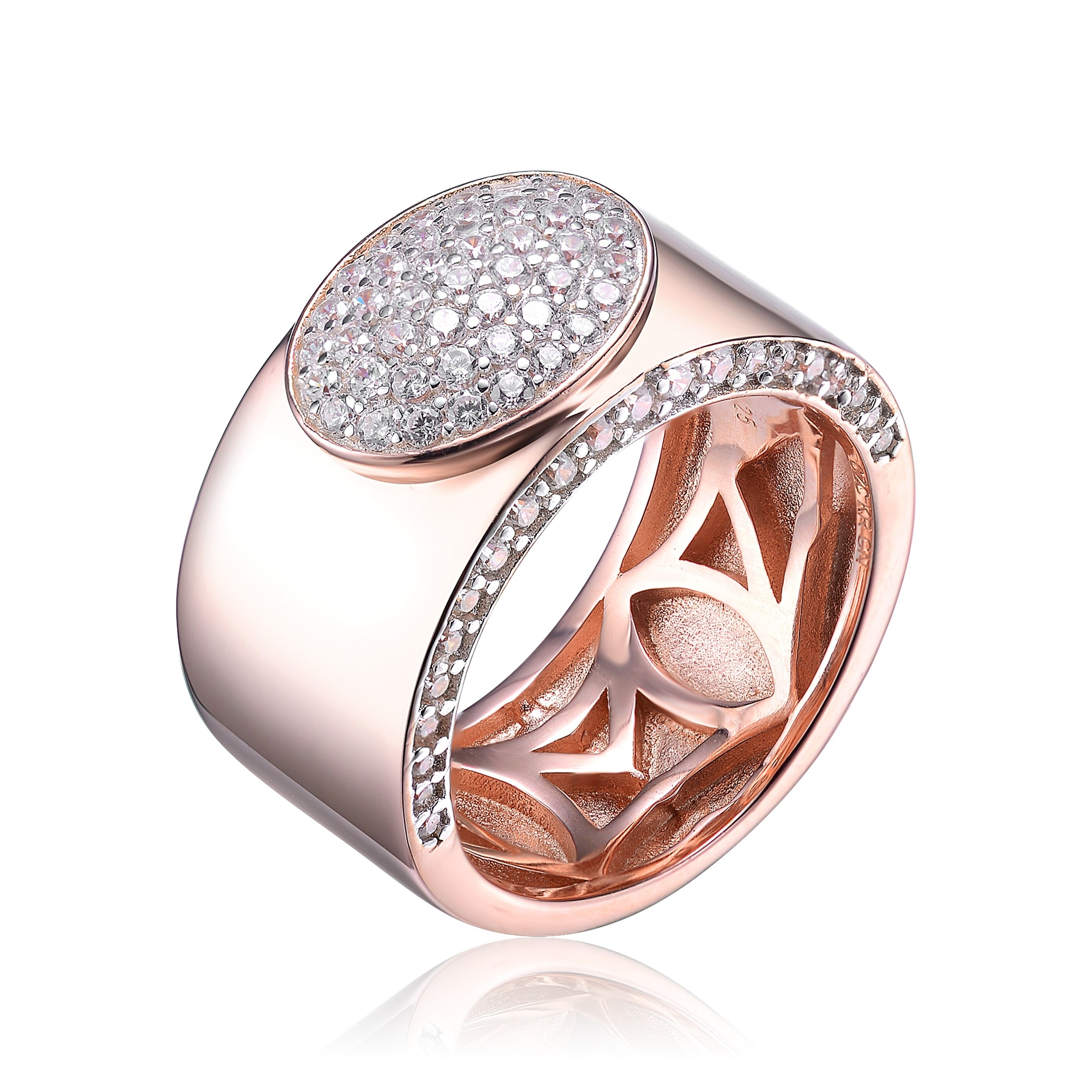 Shop Collette Z Clear And Cubic Zirconia Rose Gold Plated Sterling