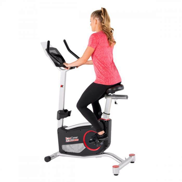 FITNESS REALITY X-Class 310 Upright Exercise Bike With Fitness App - Black/Red/Silver