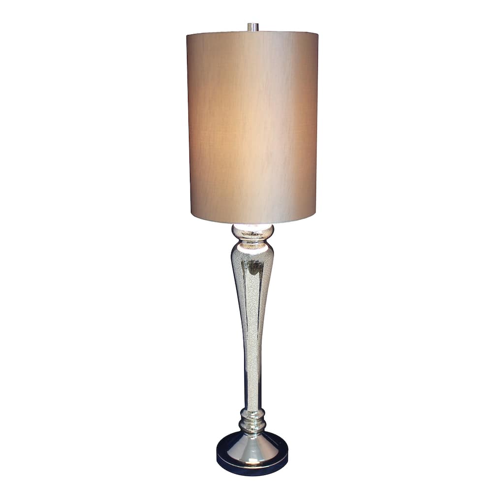 Urban Designs Regina 40-Inch Tall Antique Mercury Glass Table Lamp - Silver