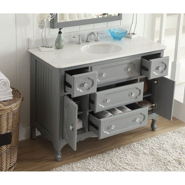 48" Benton Collection Knoxville Gray Bath Vanity with MIR/BS - Bed Bath ...