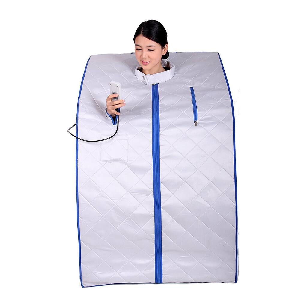 ALEKO Personal Folding Home Infrared Sauna with Folding Chair Foot Pad