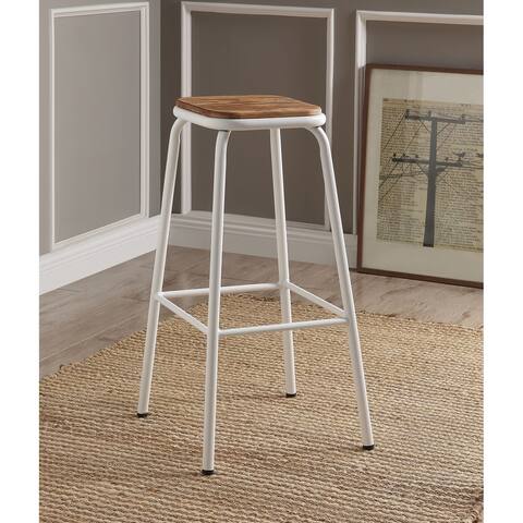 ACME Scarus Bar Stool in Natural and White, Set of 2