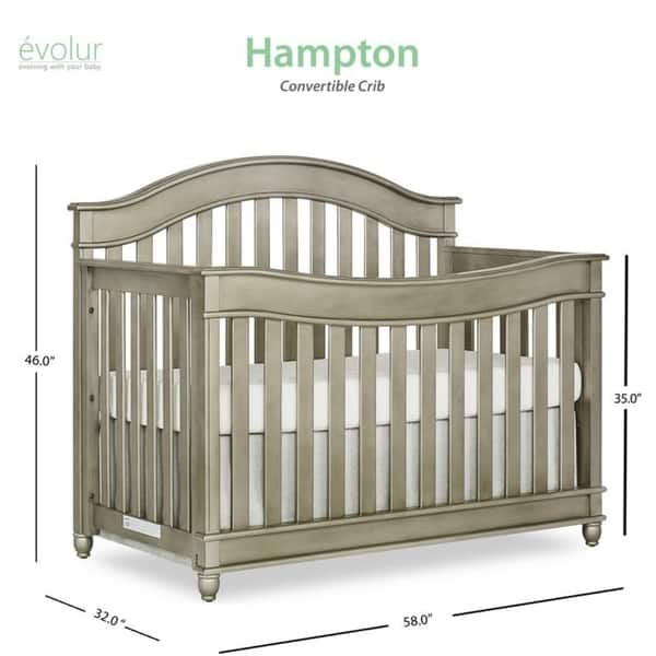 Evolur Hampton 5 in 1 Convertible Crib