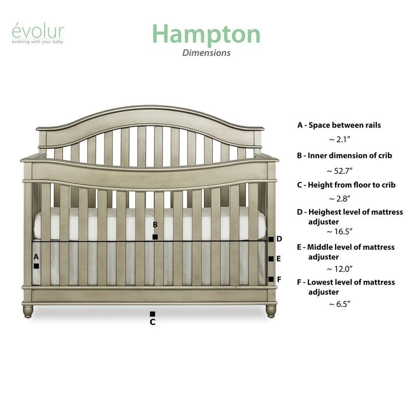 Shop Evolur Hampton 5 In 1 Convertible Crib Overstock 19222059