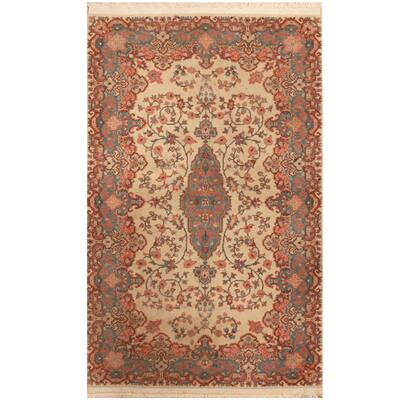Handmade Herat Oriental Persian Hand-knotted 1960s Semi-antique Kerman Wool Rug (Iran) - 2'11 x 4'10