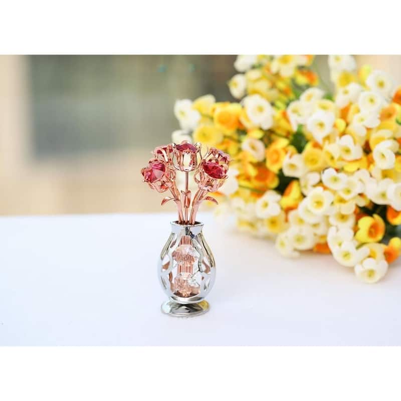 Flowers Bouquet and Vase w/ Colorful Matashi Crystals