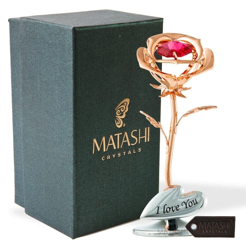 Matashi Single Rose Flower Ornament-- 3 color options (Gold, Rose Gold,Silver)