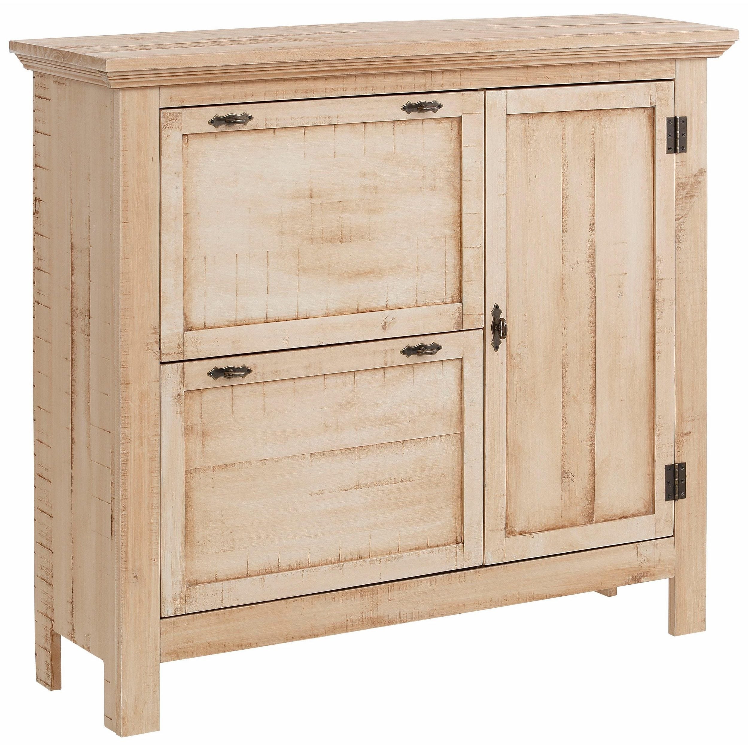 Shop Scandinavian Living Marilyn Cream Pine Shoe Chest With 2