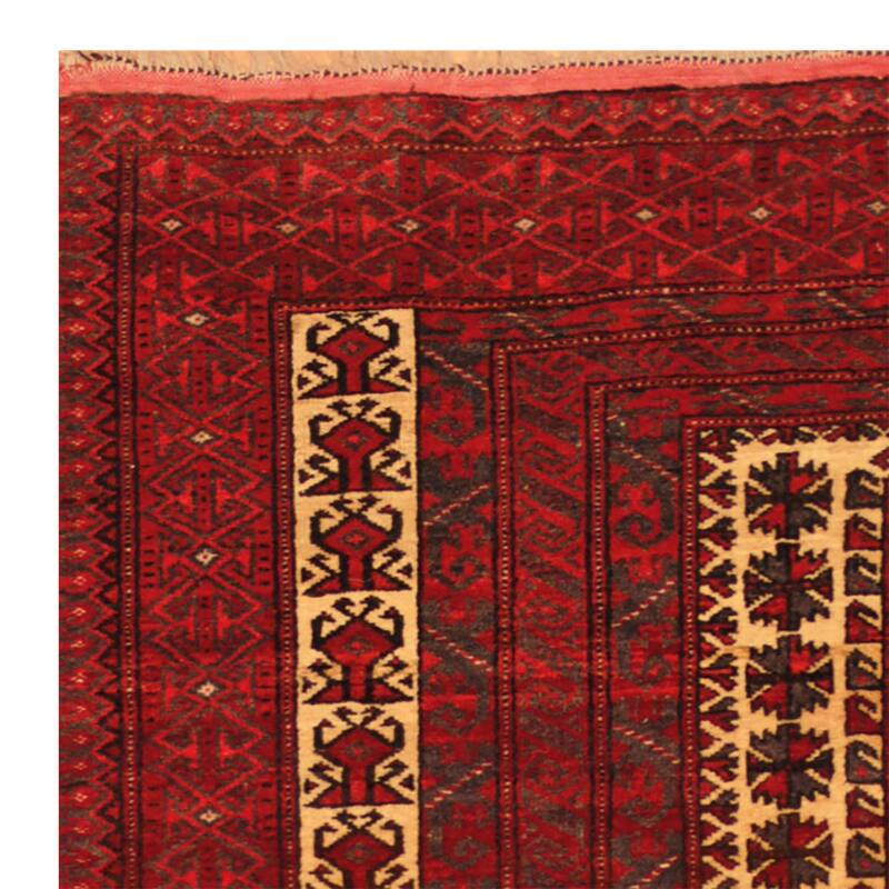 Handmade One-of-a-Kind Balouchi 1940's Wool Rug (Afghanistan) - 3' x 5'2