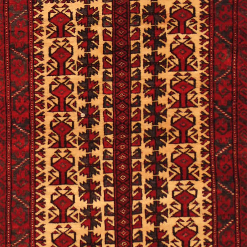 Handmade One-of-a-Kind Balouchi 1940's Wool Rug (Afghanistan) - 3' x 5'2