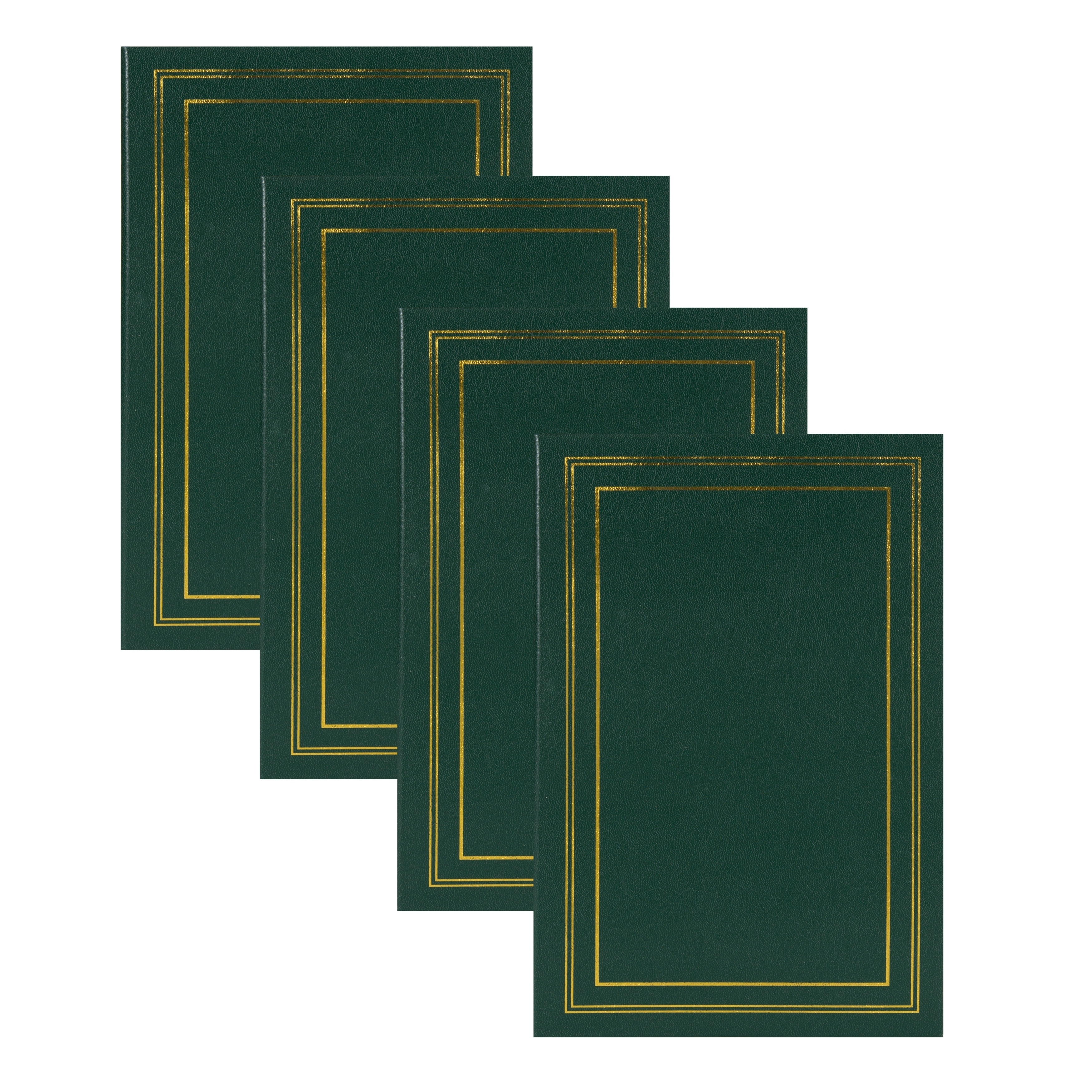 DesignOvation Traditional Photo Album Set of 4 300 Dark Green